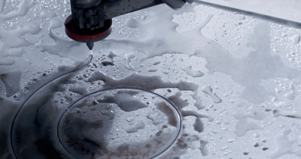Water Cutting CNC Machine with Precision in Action