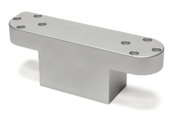 CNC machined T shaped aluminum plate with aligned holes